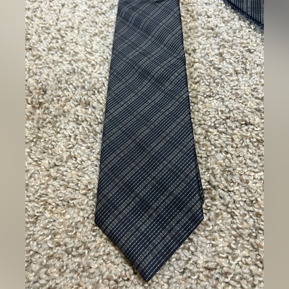 John Varatos Silk Blend Business Black/gray Tie Travel USA Casual Wedding Party - Picture 3 of 6